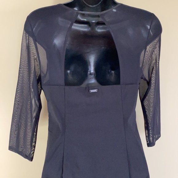 Guess Black 3/4 Sheer Sleeve Dress - Size 6 - Picture 4 of 14